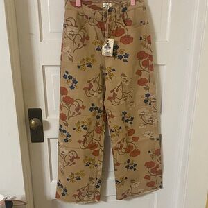 Easel Multicolor Floral Cropped Jeans